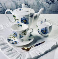 Чайный сервиз 14пред 240мл FLOWERS кост.фарф (6) П 205-994