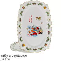 Н/ блюд 2шт,овал, "Новогодний" 30,5см (12) П 205-347