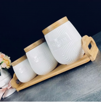 Набор из 3 банок 1л/0,6л/0,3л. на подст BAMBOO П 140-074