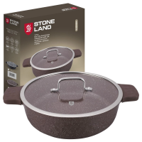 Жаровня АП 26см, 3,5л  STONE LAND цв. шоколад  SL53-004
