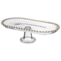 Блюдо сервировочное GOLDEN CHARM на ножке  30*15*8,5см  345-501
