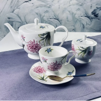 Чайный сервиз 14 пред 240мл FLOWERS кост.фарф (3) П 205-958