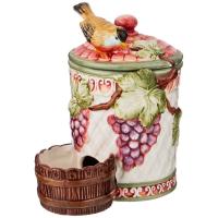 Банка д/соли ПТИЦА И ВИНОГРАД 11*16*18см  59-506